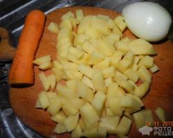 Рецепт: Суп картофельный - с мясом и вермишелью